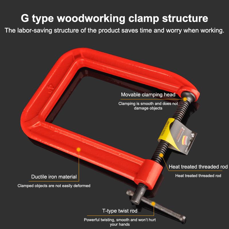Woodworking Industries - Abrazadera en C de Alcance Profundo,