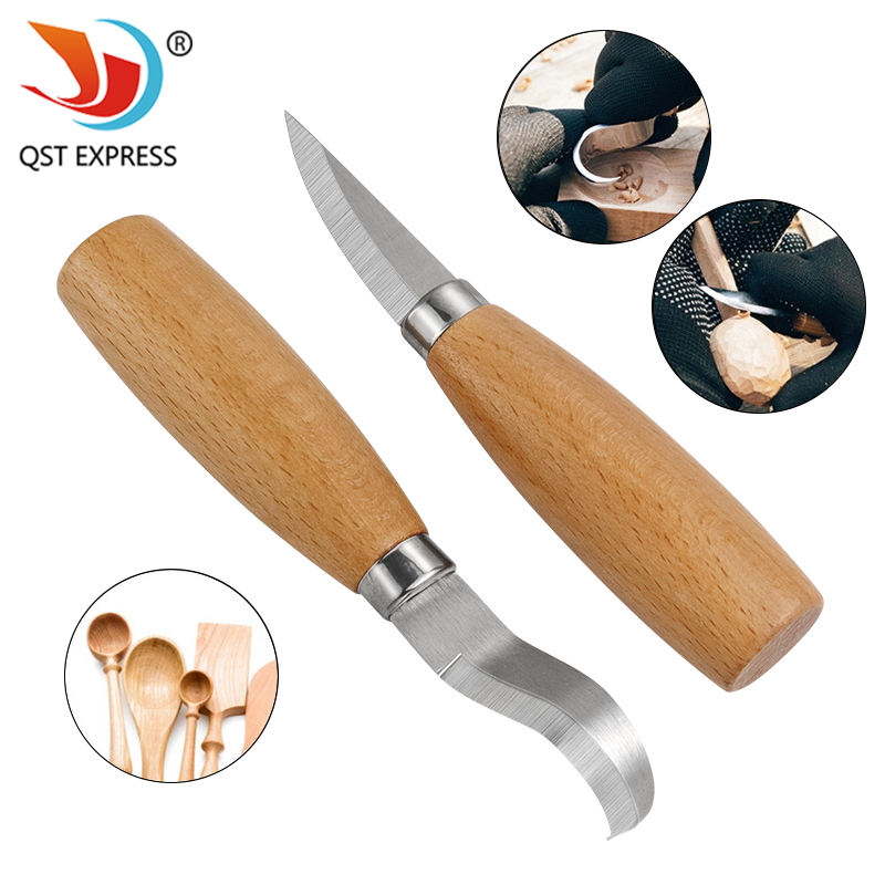Woodworking Class - Cuchillo de talla de hierro inoxidable,