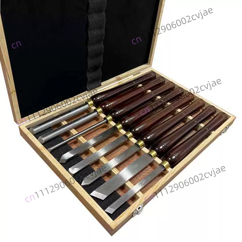 Skew Chisel Wood - Juego de 8 herramientas de torneado