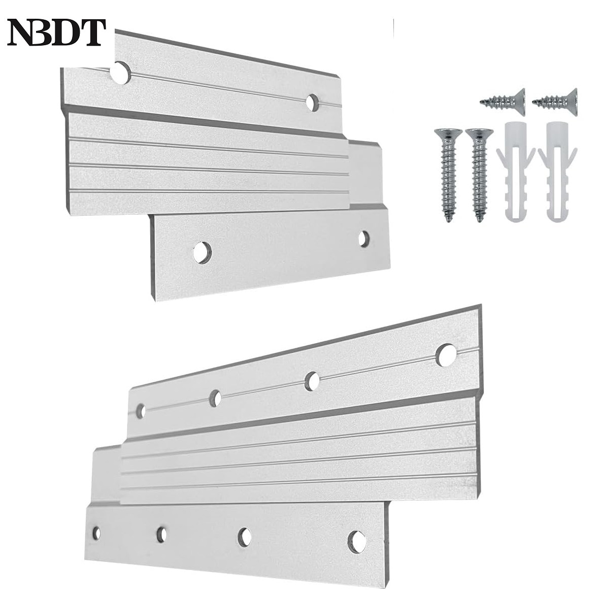 Woodworking French Cleat - 4 Pares de Soportes de Aluminio