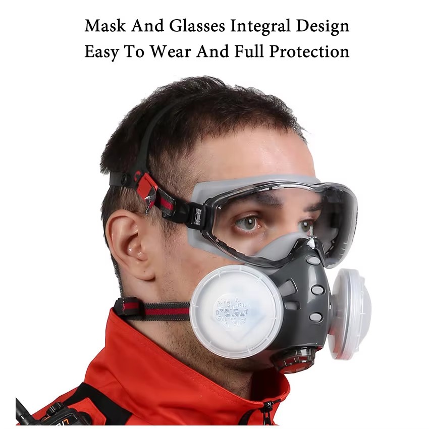 Respirador con gafas de seguri - Woodworking Respirator reseña y precio
