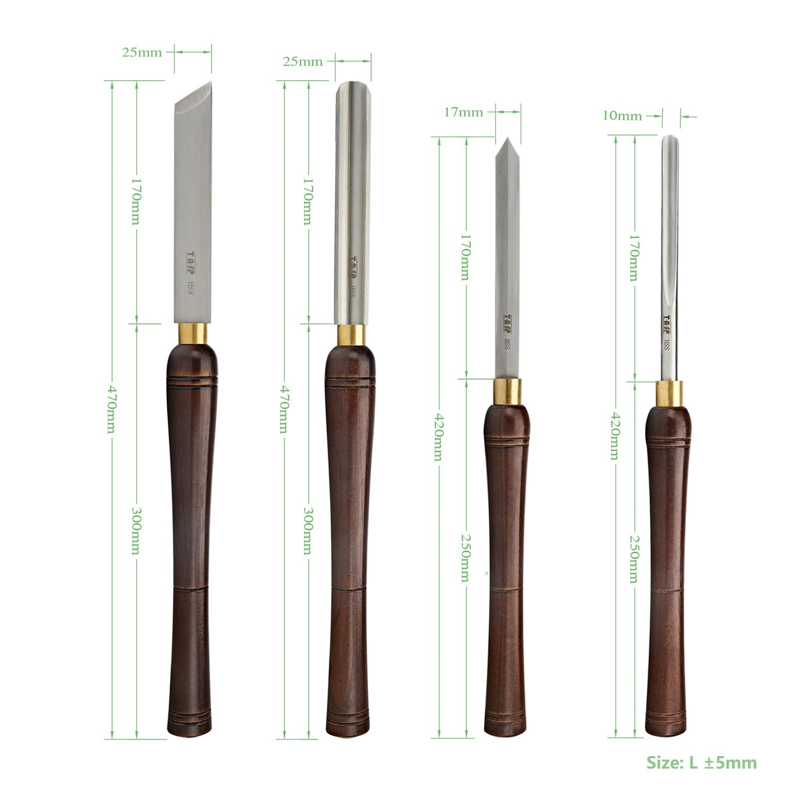 Juego de 4 cinceles para torne - Skew Chisel Wood reseña y precio