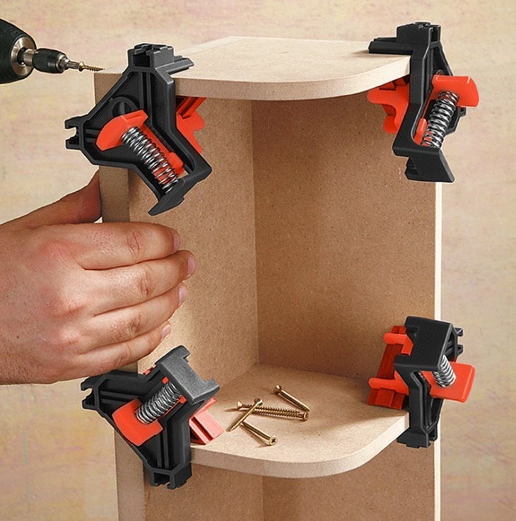 2/4PCS Abrazadera de esquina a - Woodworking Right Angle Clamp reseña y precio